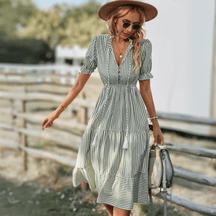 Vestido Midi Listrado