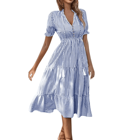 Vestido Midi Listrado